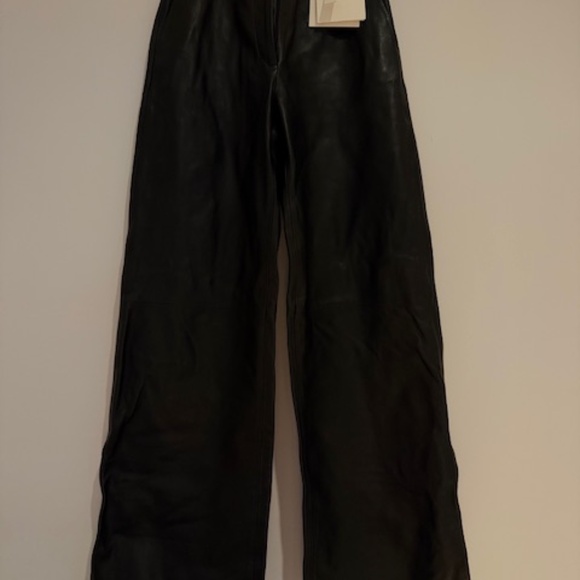 Loulou Studio - Loulou de Saison Cobe Black Leather Pants Size XS NWT - Picture 7 of 13
